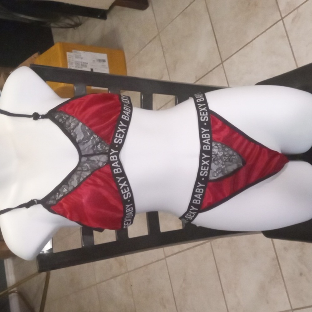 RED sexy baby panties set